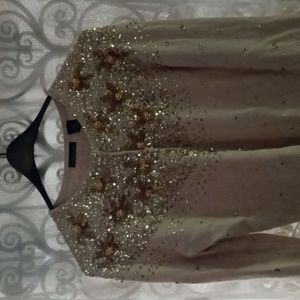 Women's elegant silk beaded sweater